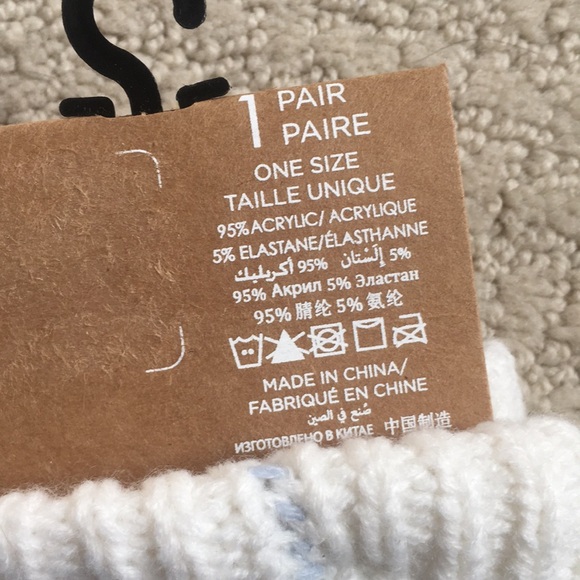 La Vie en Rose Slipper Socks - Blue and White - Picture 8 of 9